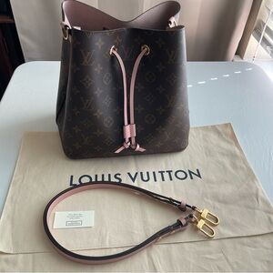 ❤️New Louis Vuitton NeoNoe MM Monogram Rose Poudre Pink Perfect Gift 💝